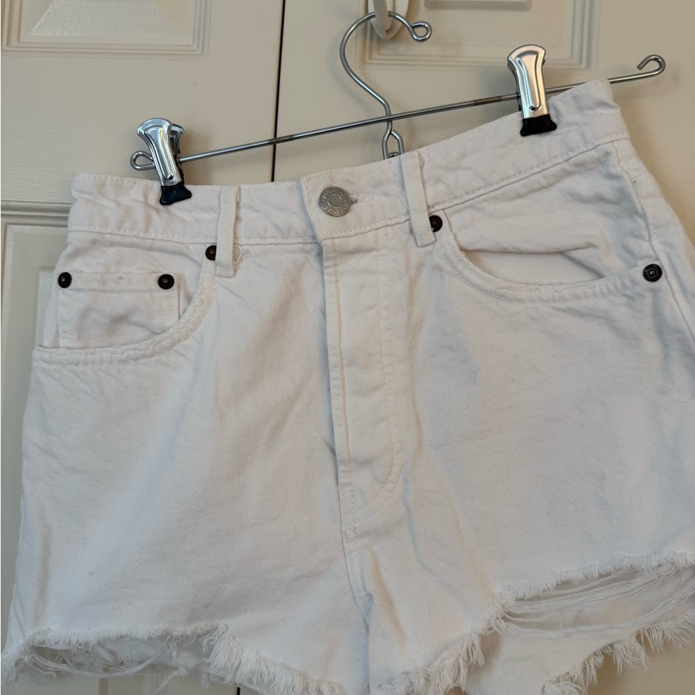 Zara White Denim Jean Shorts